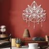 Metal Mandala Wall Art,Lotus Metal Wall Art,Mandala Wall Decor for Bedroom,Living Room,Yoga Room,Bathroom,Office(16" x 19" / 40 x 47cm, Black) view 4