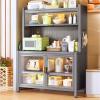 BREZO 5-Tier Kitchen Baker's Rack, Microwave Stand with Hooks Accessories, DIY Backplane Creative, Kitchen Storage Cabinets (Color : B) view 1