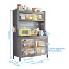 BREZO 5-Tier Kitchen Baker's Rack, Microwave Stand with Hooks Accessories, DIY Backplane Creative, Kitchen Storage Cabinets (Color : B) view 2