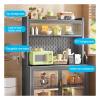 BREZO 5-Tier Kitchen Baker's Rack, Microwave Stand with Hooks Accessories, DIY Backplane Creative, Kitchen Storage Cabinets (Color : B) view 4