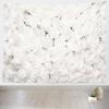 CORFOTO 117x98 Inch Fabric White Rose Flowers Tapestry Floral Wall Romantic Spring Wall Hanging Flower Wall Tapestry for Woman Bedroom Aesthetic Living Room College Dorm Decor view 2