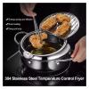 Household Deep Fryer, Tempura Deep Fryer, with Thermometer, Temperature Controllable Small Deep Fryer, 304 Stainless Steel (Color : A) view 2