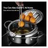 Household Deep Fryer, Tempura Deep Fryer, with Thermometer, Temperature Controllable Small Deep Fryer, 304 Stainless Steel (Color : A) view 4