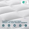 UNILIBRA King Size Mattress Pad Pillow Top Mattress Cover Padded with Down Alternative Filling Quilted Fitted Mattress Protector Streches up 8-22" Deep Pocket Cooling Mattress Topper view 2