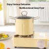 New Deep FryerSmall Household FryerTempura Deep FryerUniversal for Induction Cooker and Gas StoveDeep Fryer with Basket (Color : B) view 2