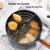 Aluminum Alloy Deep FryerTempura Deep Fryerdeep Fryer with BasketNon-stick PanSmall Frying PanPan FryerSnow Flat Pan (Color : A) view 2
