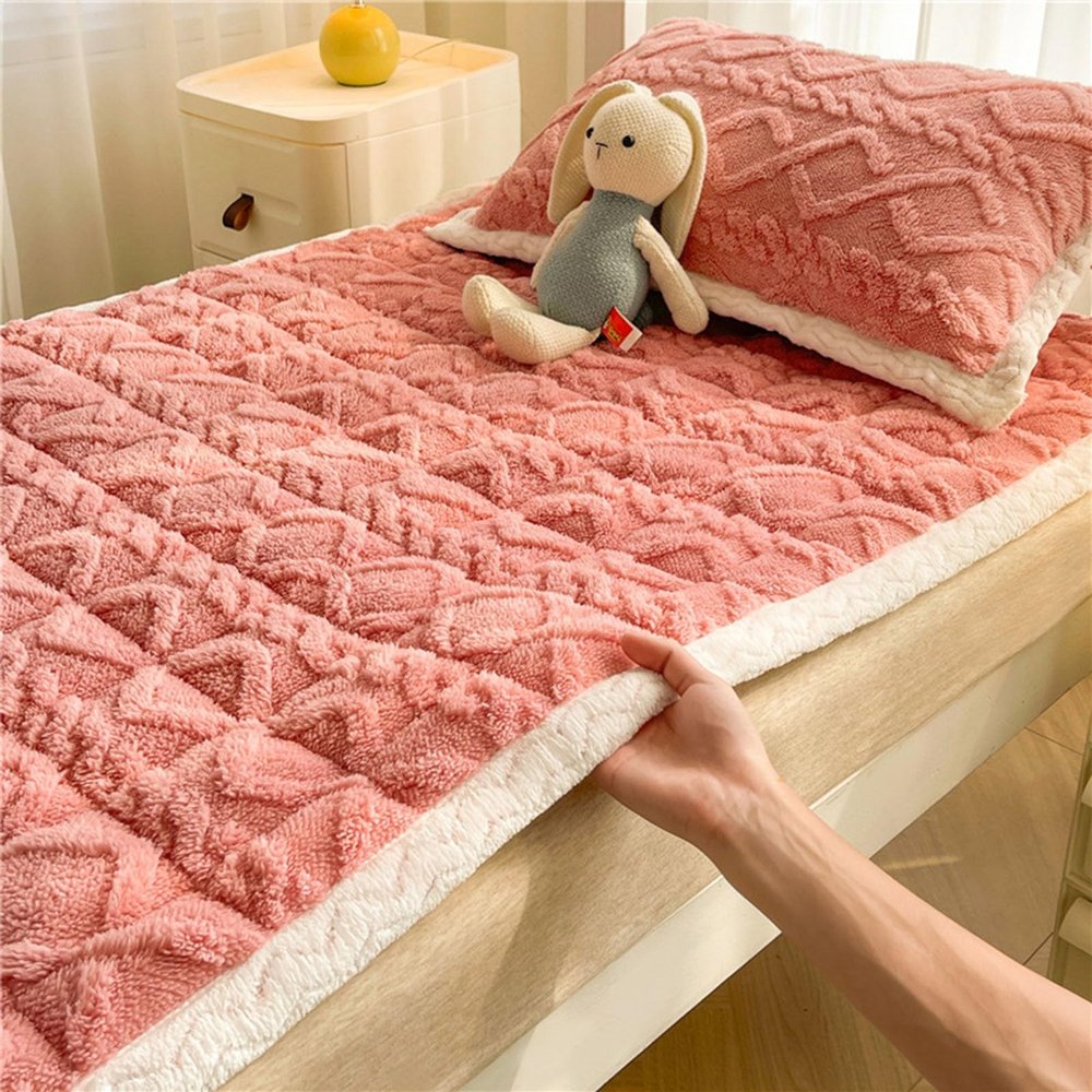 Soild Color Taffeta Mattress, Winter Warm Tatami Mat Breathable Washable Mattress Topper Student Dormitory Cotton Padded Mattress(B,120 * 200cm)