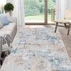 4x5 Area Rugs, Non Slip Backing Area Rug, Imitation Cashmere Carpet Machine Washable Rugs, Foldable Abstract Rug for Living Room (Blue/Tan/Light Gray, 4x5ft/48x60in/120x150cm) view 2