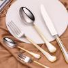 20 PCS Gold Silverware Set Gold Cutlery Set Gold Flatware Set for 4 Utensil Sets Gold Utensils Set Flatware Sets Forks Spoons Dinner Knives Teaspoons Tableware Utensils Dishwasher Safe view 3