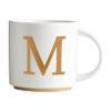 COLLECTIVE HOME - Monogram Ceramic Mugs, 15 oz Golden Initial Coffee Cups, Elegant Alphabet Tea Mugs, Elegant Personalized Mug with Gift Box, Unique Mug with Double Side Capital Letter (M) view 1