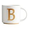COLLECTIVE HOME - Monogram Ceramic Mugs, 15 oz Golden Initial Coffee Cups, Elegant Alphabet Tea Mugs, Elegant Personalized Mug with Gift Box, Unique Mug with Double Side Capital Letter (B) view 1