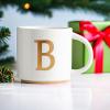 COLLECTIVE HOME - Monogram Ceramic Mugs, 15 oz Golden Initial Coffee Cups, Elegant Alphabet Tea Mugs, Elegant Personalized Mug with Gift Box, Unique Mug with Double Side Capital Letter (B) view 2