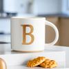 COLLECTIVE HOME - Monogram Ceramic Mugs, 15 oz Golden Initial Coffee Cups, Elegant Alphabet Tea Mugs, Elegant Personalized Mug with Gift Box, Unique Mug with Double Side Capital Letter (B) view 4