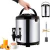 6L/8L/10L/12L Stainless Steel Hot Water Dispenser Kettle Boiler Warmer Coffee Urn With Cover And Spigot Milk Tea Bucket Insulated Barrel For Hot Water Or Beverage(Black) (Size : 8L) view 1