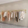 Wall Mounted Industrial Pipe Clothing Rack,clothing Store Space Saver Hanging Clothes Rack, Heavy Duty Iron Pipe Garment Rail, Multi-purpose Clothing Hanging Rod for Laundry Room and Closet Storage view 1