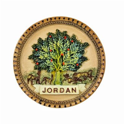 Jordan 3D Round Fridge Magnet Souvenir Gift,Resin Handmade Jordan Refrigerator Magnet Home & Kitchen Decoration Collection