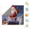 Merry Christmas santa Print Dish Drying Mat for Kitchen Counter Super Absorbent Microfiber Drainer Mats Large Size Dish Drying Pad Quick Drying Dish Rack Pad 18"x 16" view 3