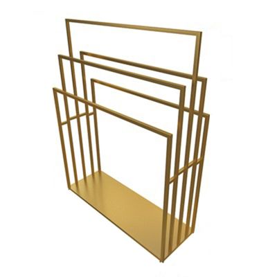 GAMAK Scarf Rack Free Standing, Scarf Display Stand, Metal Scarf Holder, Towel Rack for Commercial Clothing Retail Store Sheets Belt Suit Pants Hanging Rack (Color : Gold, Size : 120cm)