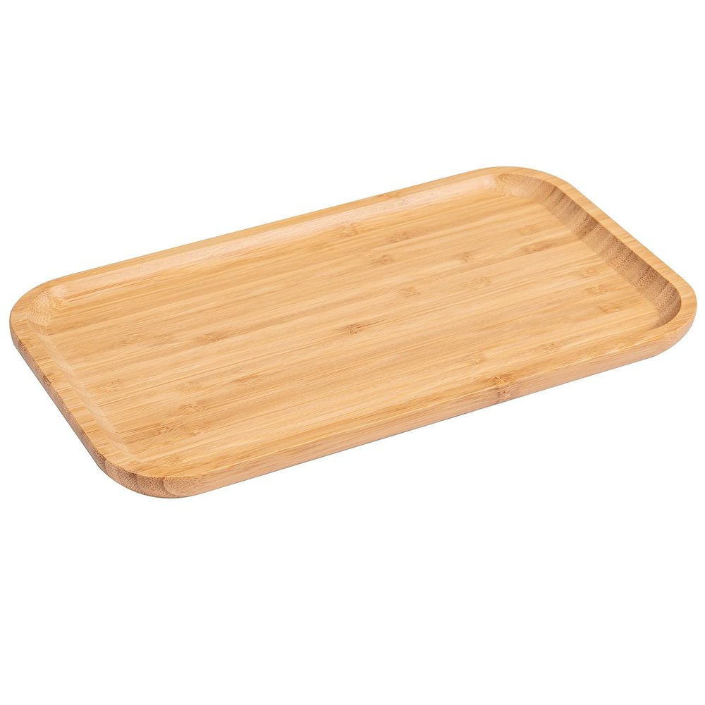 2-Pack Bamboo Trays - Rectangle Serving Platter - 12.60 * 7.08 * 0.8 in - For Home, Hotel, Restaurant - Fruit, Coffee, Tea Platters