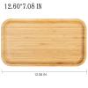2-Pack Bamboo Trays - Rectangle Serving Platter - 12.60 * 7.08 * 0.8 in - For Home, Hotel, Restaurant - Fruit, Coffee, Tea Platters view 2