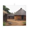 Traditional housing in ghana Print Dish Drying Mat for Kitchen Counter Super Absorbent Microfiber Drainer Mats Large Size Dish Drying Pad Quick Drying Dish Rack Pad 18"x 16" view 1