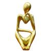 BITTONE Statues and SculpturesThe Mini Abstract Resin Thinker Sculpture for Modern Home Office DecorAbstract Style Sculptures. (Gold, Left) view 1