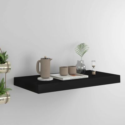 ZEYUAN Wall Shelf Black 19.7"x9.1"x1.5" MDF Shelves Wall Decor Living Room Shelving Wall Mounted Shelves for Wall