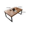 NIUYAO Solid Wood Dining Table, Industrial Wood Rectangle Office Meeting Table Wood Tabletop Furniture with Black Metal Legs Pedestal in for Dining Room Kitchen Office -47" L x 23.5" W x 29.5" H view 2