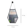 Modern Minimalism Hexagon Black Metal Frame Vanity Makeup Mirror with Hanging Chain Decorative Wall Mirror for Entryways Washrooms Living Room Mirror view 4