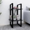 ZEYUAN 2-Tier Book Cabinet Gray 15.7"x11.8"x27.6" Engineered Wood Office Bookcase Cubicle Shelf Book Storage Shelf Storage view 1