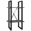 ZEYUAN 2-Tier Book Cabinet Gray 15.7"x11.8"x27.6" Engineered Wood Office Bookcase Cubicle Shelf Book Storage Shelf Storage view 2