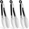 HOTEC Small Kitchen Tongs Stainless Steel 7-Inch Mini Serving Tongs view 1