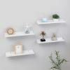 ZEYUAN Wall Shelves 4 pcs Shelving Wall Mounted Bedroom Decor Shelves for Wall Storage Shelves Decorative Shelves High Gloss White 15.7"x3.5"x1.2" view 1