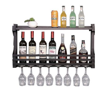 FLEAGE Wine Rack Goblet Stemware Racks Mug Racks Wall-Mounted Wine Rack Iron Wine Rack Wine Rack Creative Decoration Wine Cooler Wine Glass Rack Shelf (Size : 60 * 11 * 43cm)