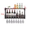 FLEAGE Wine Rack Goblet Stemware Racks Mug Racks Wall-Mounted Wine Rack Iron Wine Rack Wine Rack Creative Decoration Wine Cooler Wine Glass Rack Shelf (Size : 60 * 11 * 43cm) view 2