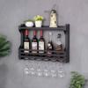 FLEAGE Wine Rack Goblet Stemware Racks Mug Racks Wall-Mounted Wine Rack Iron Wine Rack Wine Rack Creative Decoration Wine Cooler Wine Glass Rack Shelf (Size : 60 * 11 * 43cm) view 3