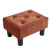 Poofzy Small Foot Stool Ottoman, Velvet Ottoman Foot Rest with Legs, Rectangle Foot Rest for Couch, Footstools and Ottomans Small for Living Room and Entryway (Rrown) view 1