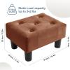Poofzy Small Foot Stool Ottoman, Velvet Ottoman Foot Rest with Legs, Rectangle Foot Rest for Couch, Footstools and Ottomans Small for Living Room and Entryway (Rrown) view 2