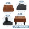 Poofzy Small Foot Stool Ottoman, Velvet Ottoman Foot Rest with Legs, Rectangle Foot Rest for Couch, Footstools and Ottomans Small for Living Room and Entryway (Rrown) view 4