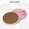 6Pcs Drink Coasters with Holder, Ceramic Drink Coaster for Kinds of Cups, Pink Background Coasters for Drinks Tabletop Protection, Absorbent Cup Coaster for Coffee Table Home Decor view 2