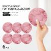 6Pcs Drink Coasters with Holder, Ceramic Drink Coaster for Kinds of Cups, Pink Background Coasters for Drinks Tabletop Protection, Absorbent Cup Coaster for Coffee Table Home Decor view 3
