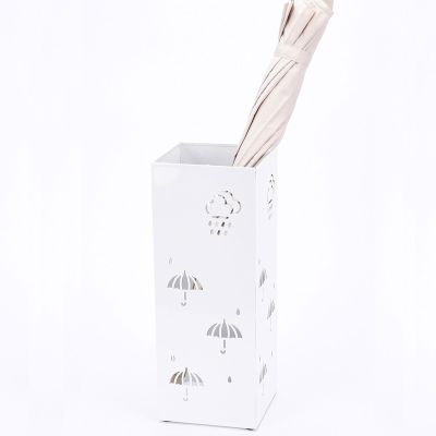 HUHJYUGE Umbrella Stand Rack for Entryway, Square Metal Umbrella Holder, Free Standing Umbrella Storage Organizer Bin, for Home Office Hotel Decor, Hold 6 Umbrellas (B)