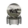 6Pcs Drink Coasters with Holder, Ceramic Drink Coaster for Kinds of Cups, Tractor Agriculture Tranquil Coasters for Drinks Tabletop Protection, Absorbent Cup Coaster for Coffee Table Home Decor view 1