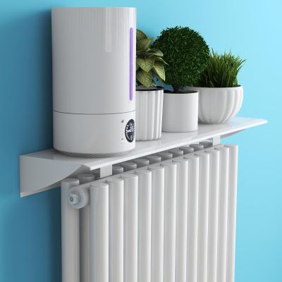 UVCMDUI Slim Radiator Cover with 5cm Bracket, Universal Floating Radiator Shelf Anti-Smoke Dust-Proof, Aviation Aluminum Heater Cover 35-200cm for Living Room Bedroom, Holds up to 20kg,80cm