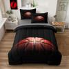 Leaflin Teenage Boy Bedding Sets Full Size 5 Pieces Basketball Comforter Set for Boys Bed in a Bag Set, Basketball Bedding Full, Red Black view 1