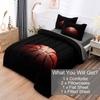 Leaflin Teenage Boy Bedding Sets Full Size 5 Pieces Basketball Comforter Set for Boys Bed in a Bag Set, Basketball Bedding Full, Red Black view 2
