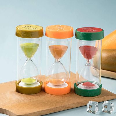 YUSIWOAL Hourglass Sand Timer,Hourglass Sandglass Clock, Fruit Hourglass Crafts Hourglass Set (3 Pieces 5/10/30 Minutes) Hourglass