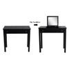 SPOFLYINN Vanity Table Set with Flip-Top Mirror, Detachable Partition and 2 Drawers Makeup Vanity Set for Women Bedroom Dressing Jewelry Storage Mid Century Vanity Table Black view 3