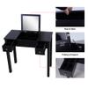SPOFLYINN Vanity Table Set with Flip-Top Mirror, Detachable Partition and 2 Drawers Makeup Vanity Set for Women Bedroom Dressing Jewelry Storage Mid Century Vanity Table Black view 4