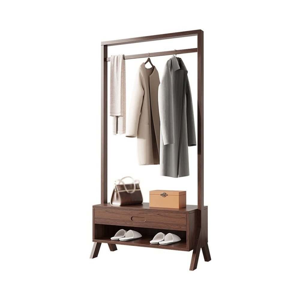 CABRIOLET Standing Coat Rack Creative with Storage Cabinet Drawer Hanger Floor Bedroom Simple Indoor Hanger Home Vertical Living Room Coat Rack Jacket Stand (Size : 85 * 38 * 170cm)